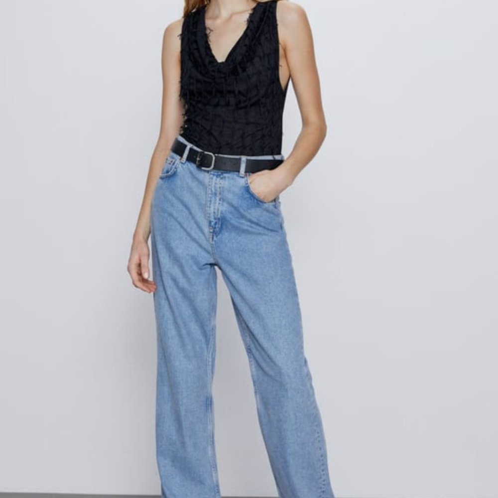 BRAND NEW Zara Fringed Body Suit, L